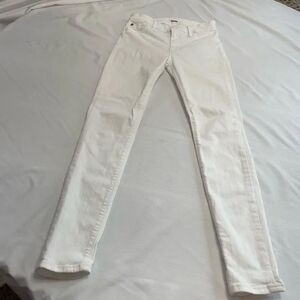 Hudson Nick Super Skinny Midrise White Skinny Denim Jeans Size 27